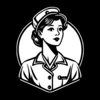 infermiera, minimalista e semplice silhouette - vettore illustrazione