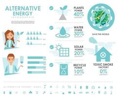 grafico di informazioni di energia alternativa con disegno vettoriale icone
