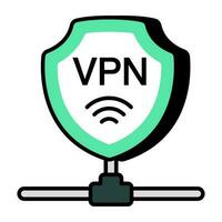 un' piatto design icona di vpn vettore