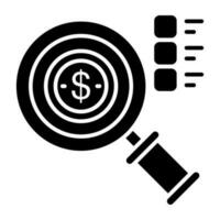 modificabile design icona di ricerca dollaro vettore
