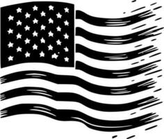 americano bandiera, minimalista e semplice silhouette - vettore illustrazione