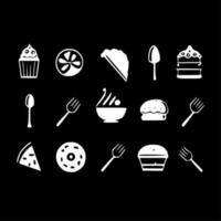 cibo, minimalista e semplice silhouette - vettore illustrazione