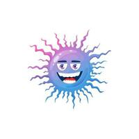 cartone animato virus cellula vettore icona, peloso batteri