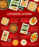 giapponese cucina vettore menù modello Giappone pasti