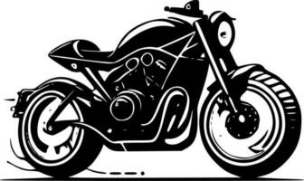 motociclo - nero e bianca isolato icona - vettore illustrazione