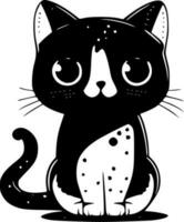 carino gatto - nero e bianca isolato icona - vettore illustrazione
