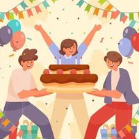 festa di compleanno con gli amici vettore