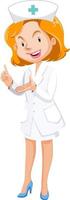 infermiera femminile in personaggio dei cartoni animati uniforme vettore