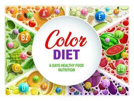 colore arcobaleno dieta Infografica e nutrizione piatto vettore