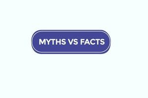 miti vs fatti vectors.sign etichetta bolla discorso miti vs fatti vettore