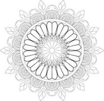 vettore disegno per colorazione libro. geometrico floreale modello. contorno disegno su un' bianca sfondo. mandala.