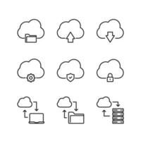 modificabile impostato icona di nube informatica, vettore illustrazione isolato su bianca sfondo. utilizzando per presentazione, sito web o mobile App