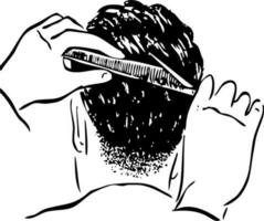vettore silhouette di taglio di capelli stile su bianca sfondo