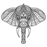 elefante mandala illustrazione nel diretto stile colorazione libro vettore