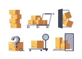 consegna, logistica e servizio. cartone scatola con il pacco vettore