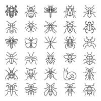 schema icone per insetti. vettore