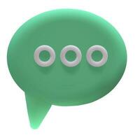 3d rendere parlare discorso bolla con stravede. verde ellisse su bianca sfondo vettore
