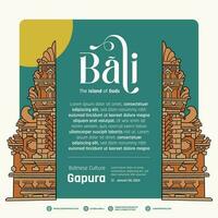 gapura Indonesia balinese cultura disposizione idea per manifesto design illustrazione vettore