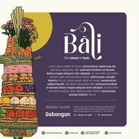 gebongan Indonesia balinese cultura disposizione idea per manifesto design illustrazione vettore