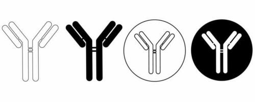 schema silhouette anticorpo icona impostato isolato su bianca sfondo vettore