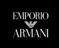 emporio armani logo marca Abiti simbolo bianca design moda vettore illustrazione con nero sfondo