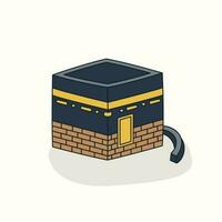 santo kaaba illustratio, hajj islamico pellegrinaggio vettore