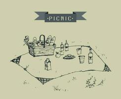 all'aperto picnic nel parco vettore