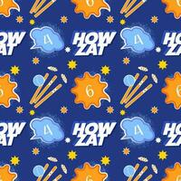 pop arte cricket tema font con palla colpi porticina ceppo su blu mezzitoni sfondo. vettore