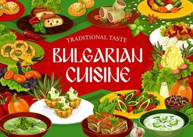 bulgaro cucina piatti di carne, verdura cibo vettore