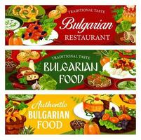 bulgaro cucina cibo piatti, vettore banner