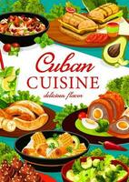 cubano cucina ristorante pasti vettore bandiera