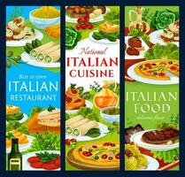 italiano cucina ristorante pasti vettore banner