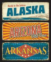 americano stati alaska, Arizona e Arkansas impostato vettore