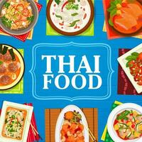Tailandia cucina ristorante pasti vettore bandiera