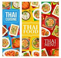 Tailandia cibo ristorante piatti vettore manifesti