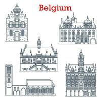 Belgio viaggio punti di riferimento, architettura chiese vettore