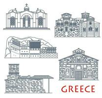 Grecia edifici, greco Chiesa, monastero, cappella vettore