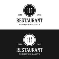 retrò ristorante emblema.logo design posate modello e mano disegnato Vintage ▾ stile ristorante tipografia. vettore