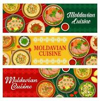 moldavo cibo striscioni, moldovan cucina menù vettore