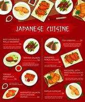giapponese cucina vettore menù modello Giappone pasti
