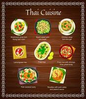 tailandese cucina vettore menù carta, cibo di Tailandia