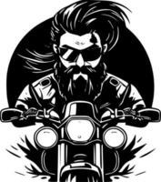 motociclista, minimalista e semplice silhouette - vettore illustrazione