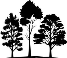 alberi, nero e bianca vettore illustrazione