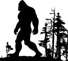 bigfoot - nero e bianca isolato icona - vettore illustrazione