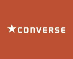 conversare marca scarpe logo con nome bianca simbolo design vettore illustrazione con arancia sfondo