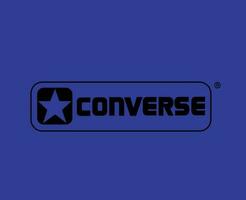 conversare scarpe marca logo simbolo nero design vettore illustrazione con blu sfondo