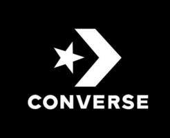 conversare marca simbolo scarpe logo con nome bianca design vettore illustrazione con nero sfondo