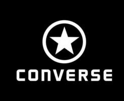 conversare marca scarpe con nome bianca logo simbolo design vettore illustrazione con nero sfondo