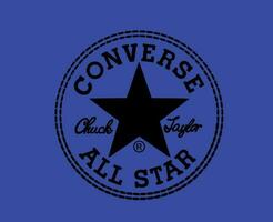 conversare tutti stella logo scarpe marca nero simbolo design vettore illustrazione con blu sfondo