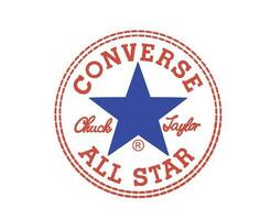conversare tutti stella logo scarpe marca rosso e blu simbolo design vettore illustrazione